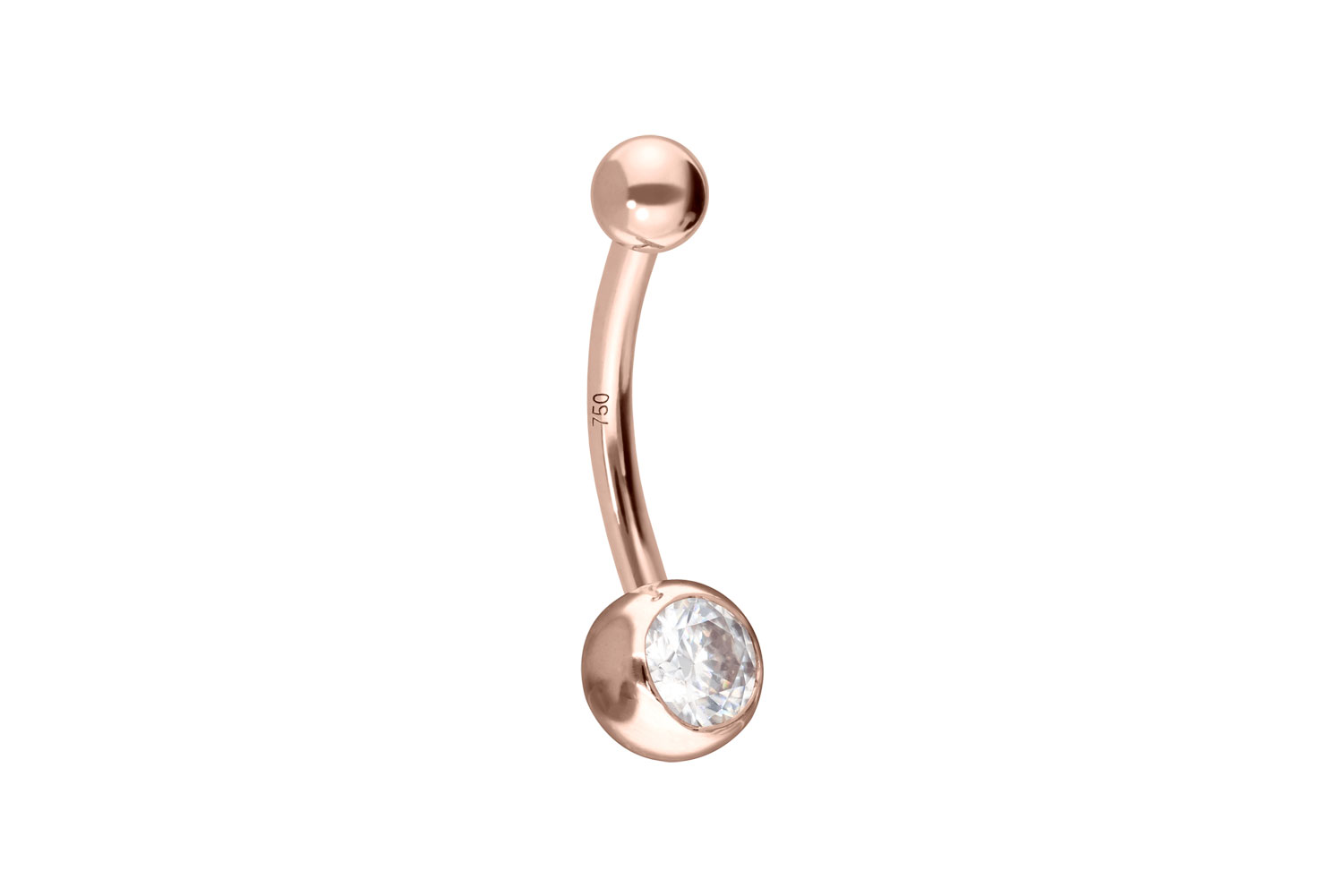 14/18 Karat Gold Mini Bananabell Piercing MOISSANIT